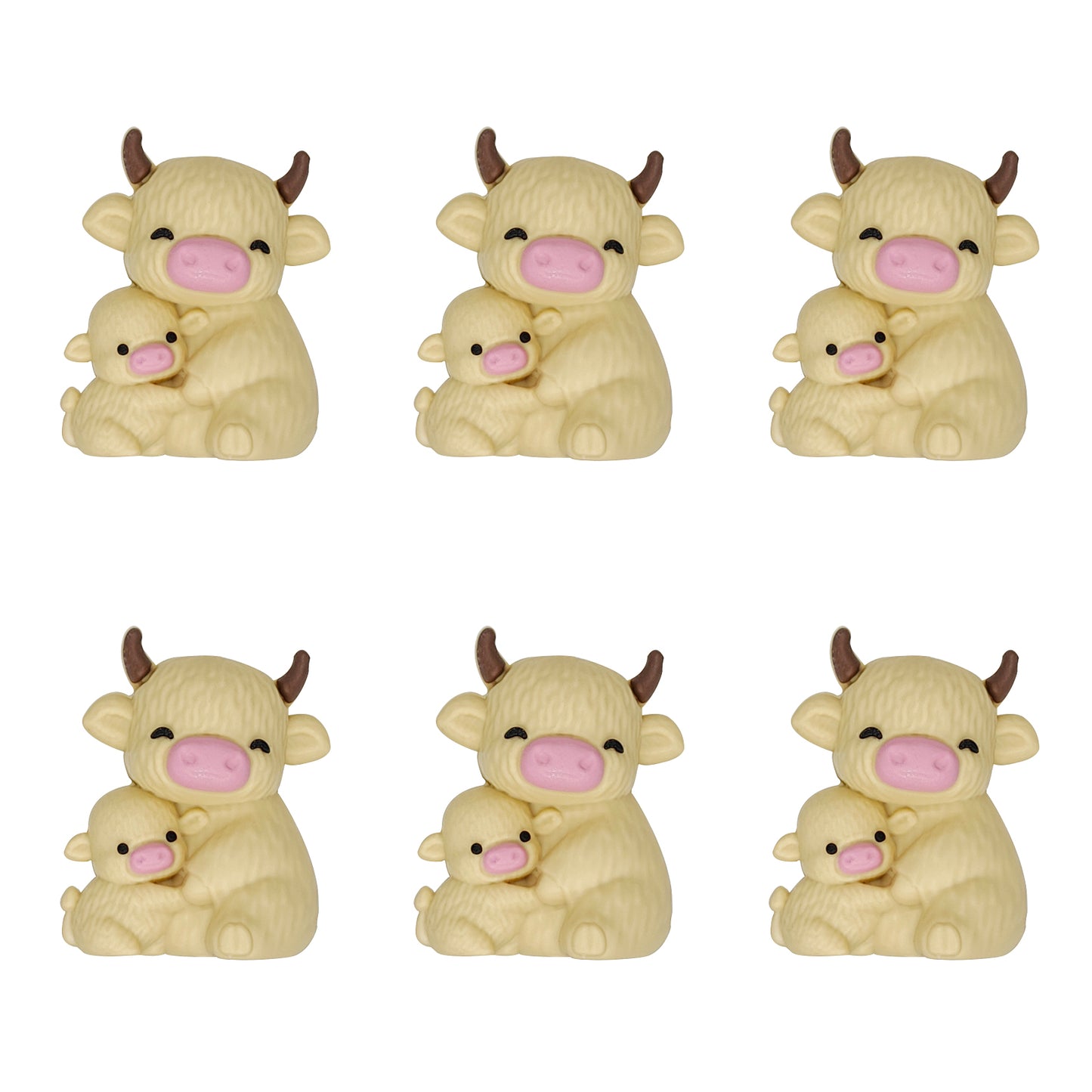3D Highland Cow Hugging Focal