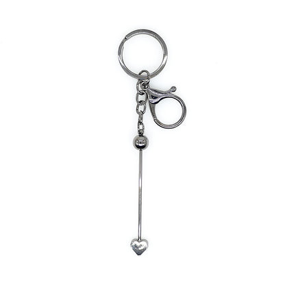 5Pcs/Lot Heart Beadable Keychain Bar