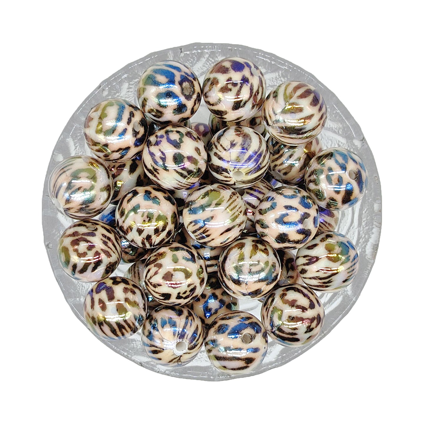16/20mm UV Opal Leopard Chunky Bubblegum Acrylic Beads
