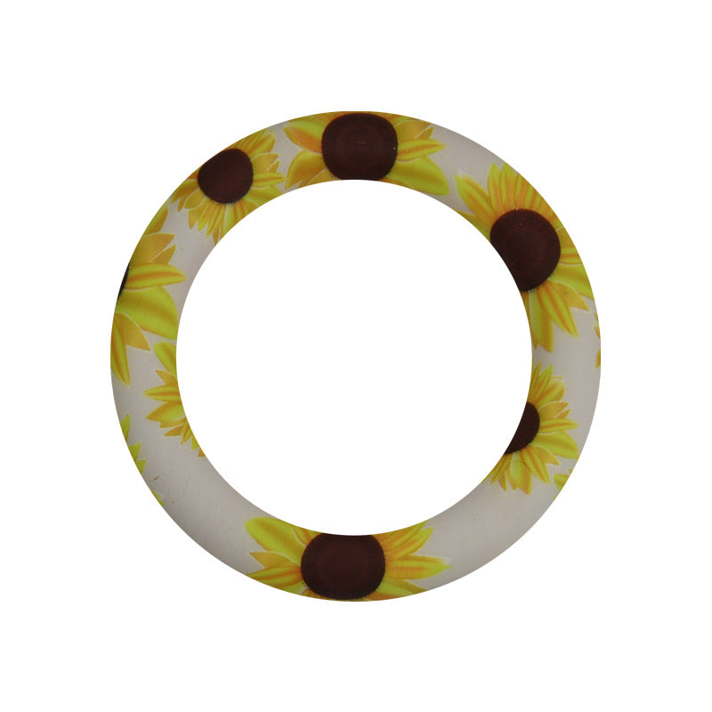 65mm Print Silicone Round Loop with 2 hole