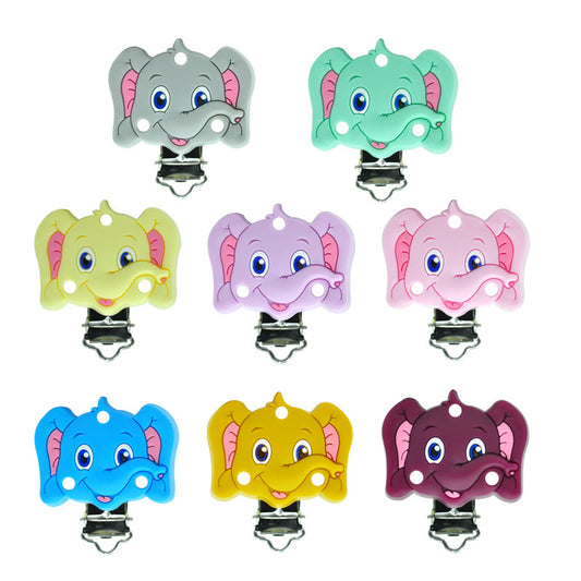 Elephant Silicone Pacifier Clips