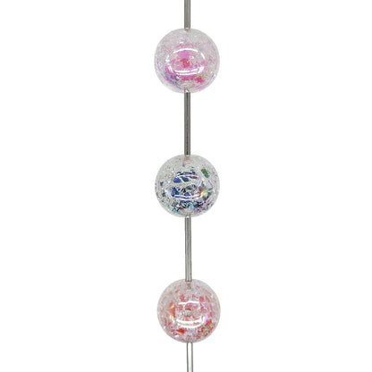 Mix 16mm Round Clear Crack Bubblegum Acrylic Beads
