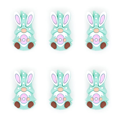 3D Easter Bunny Gnome Silicone Focal Bead
