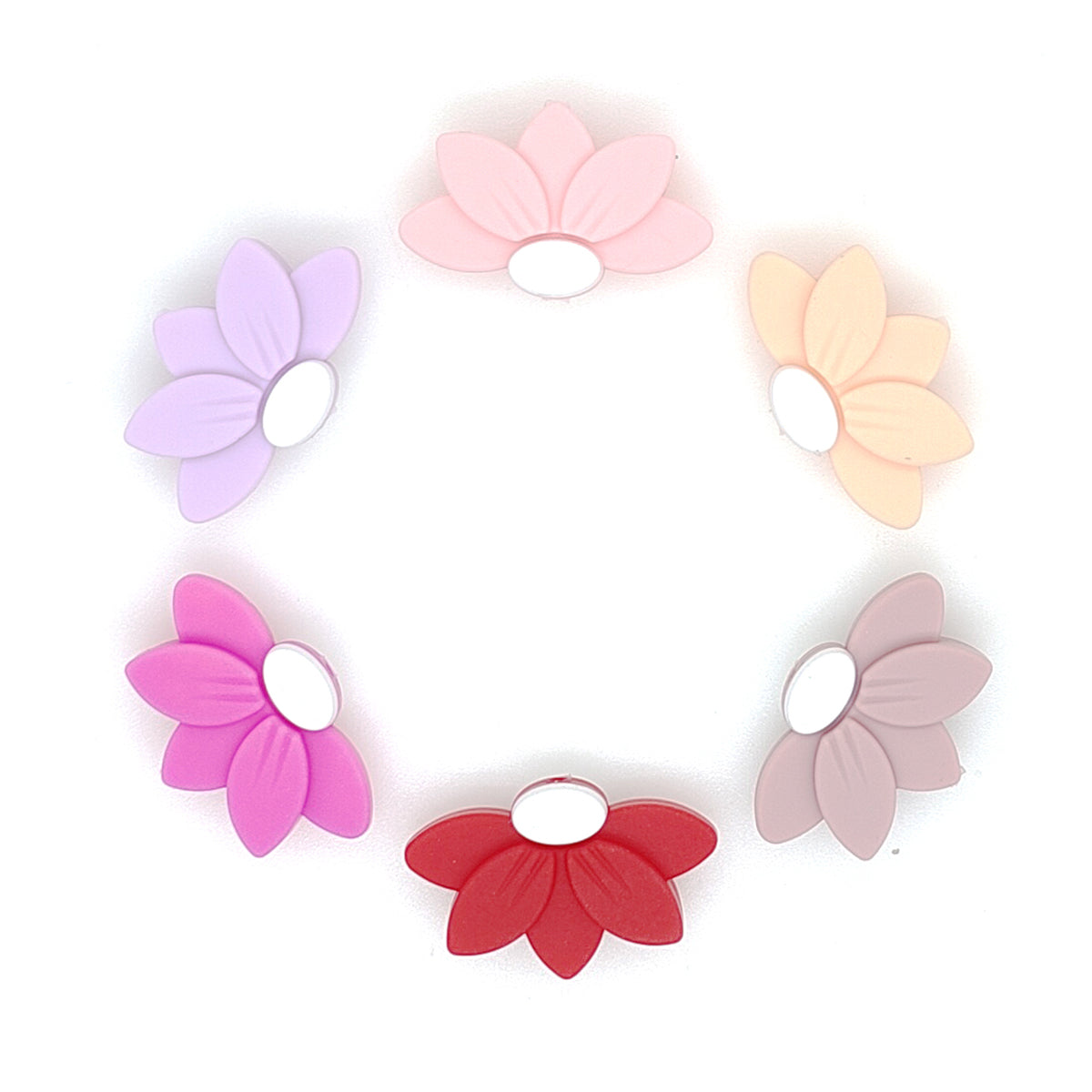 Half Daisy Flower Focal Beads Mix Color