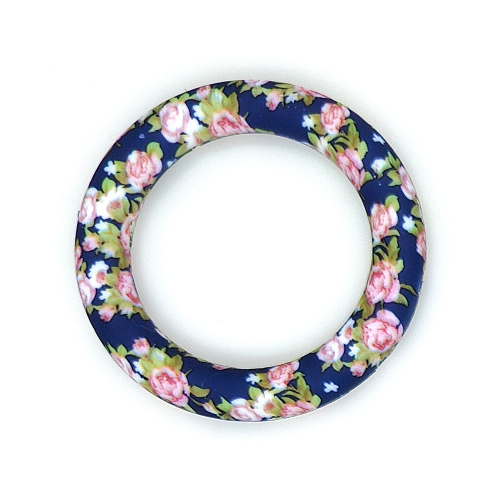 65mm Print Silicone Round Loop with 2 hole