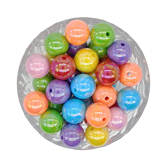 16mm UV Opal Coated Print Gumball Acrylic Beads