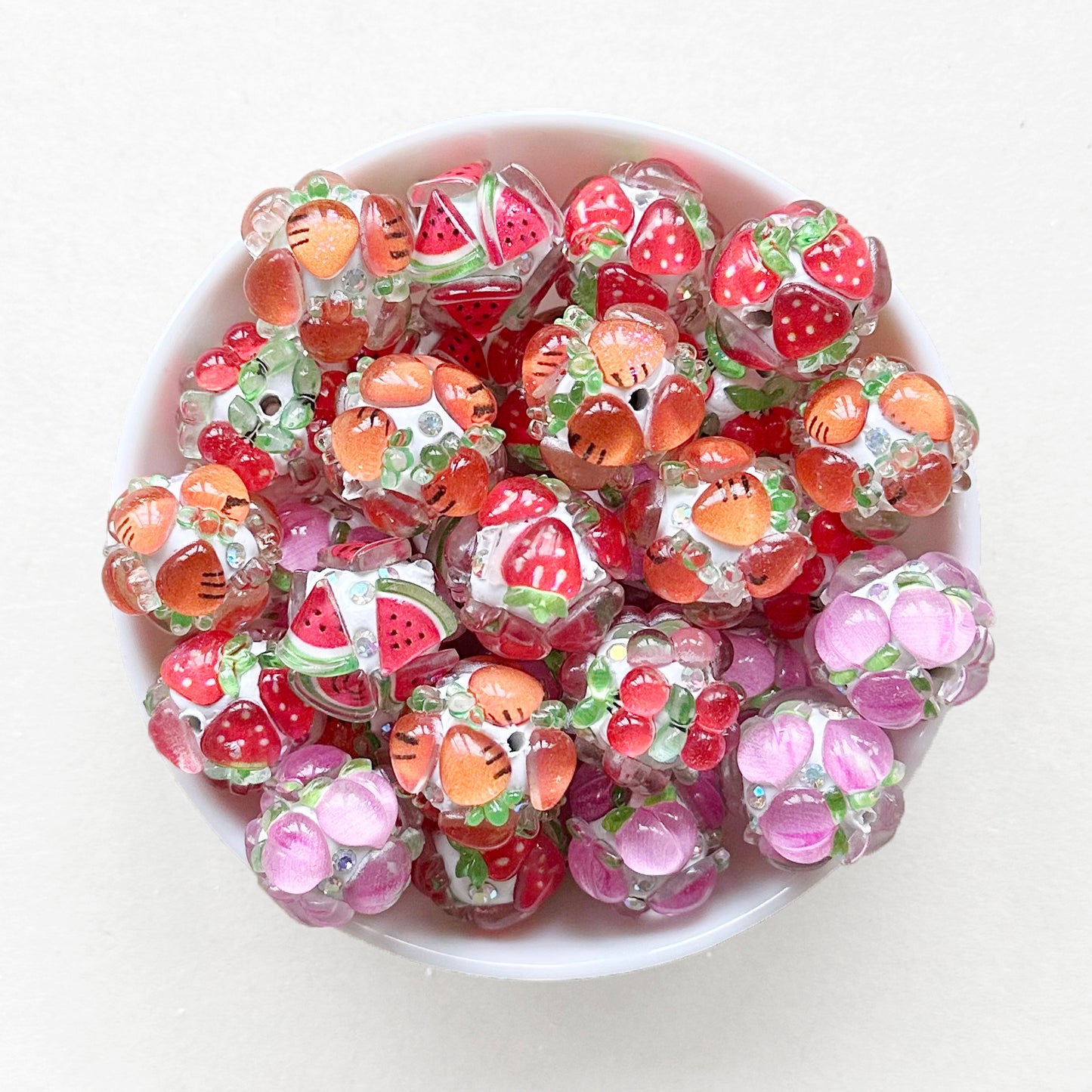 Peach Watermelon Cherry Carrot Strawberry Polymer Clay Beads
