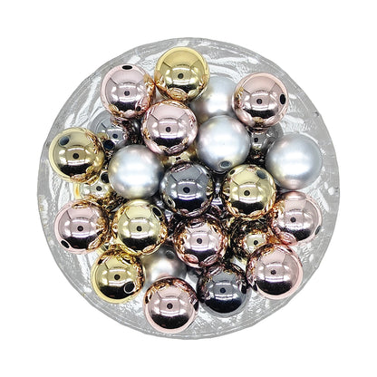 Mix 16mm Metallic Round Acrylic Beads