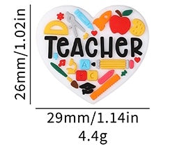 Heart Teacher Focal Beads