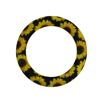 65mm Print Silicone Round Loop with 2 hole