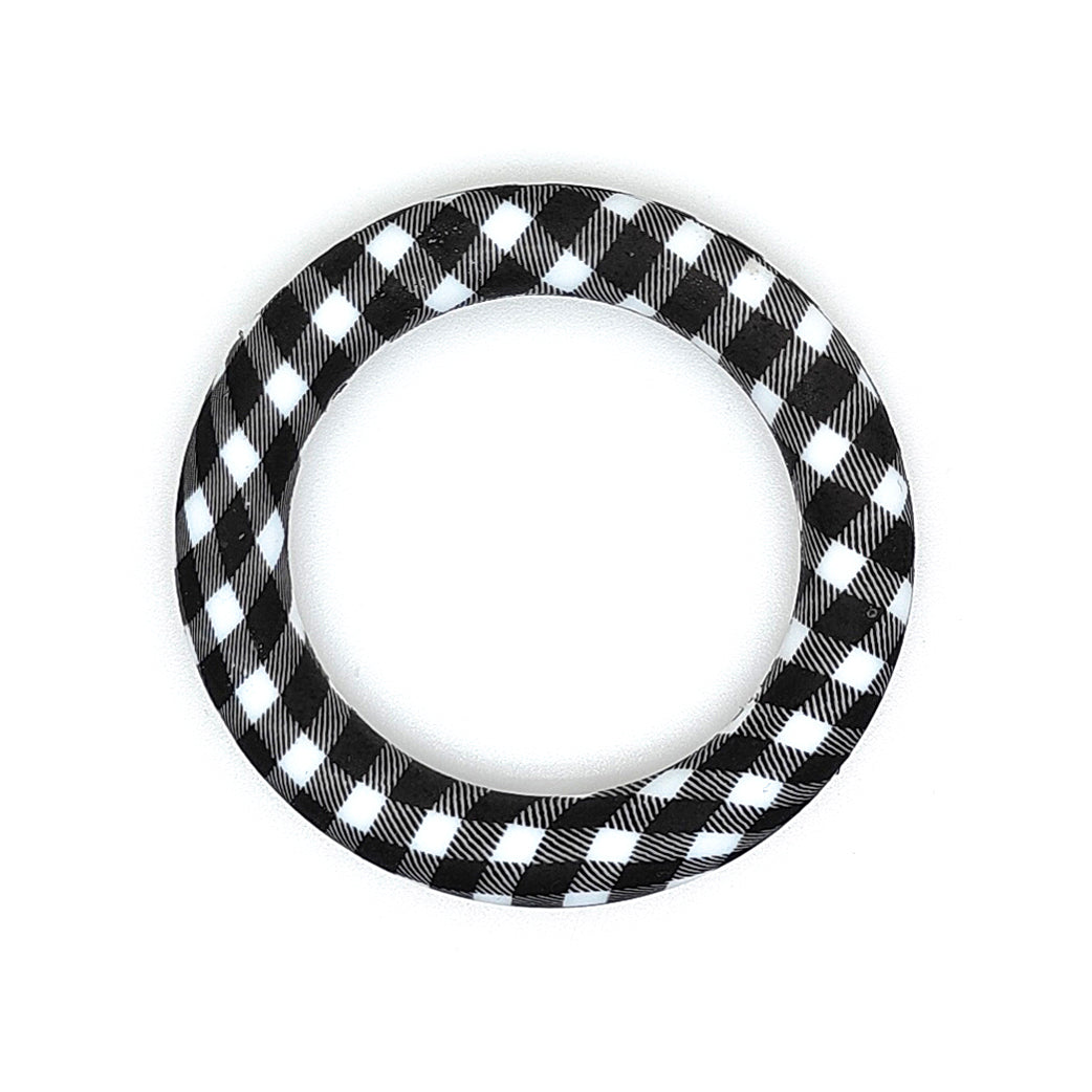65mm Print Silicone Round Loop with 2 hole