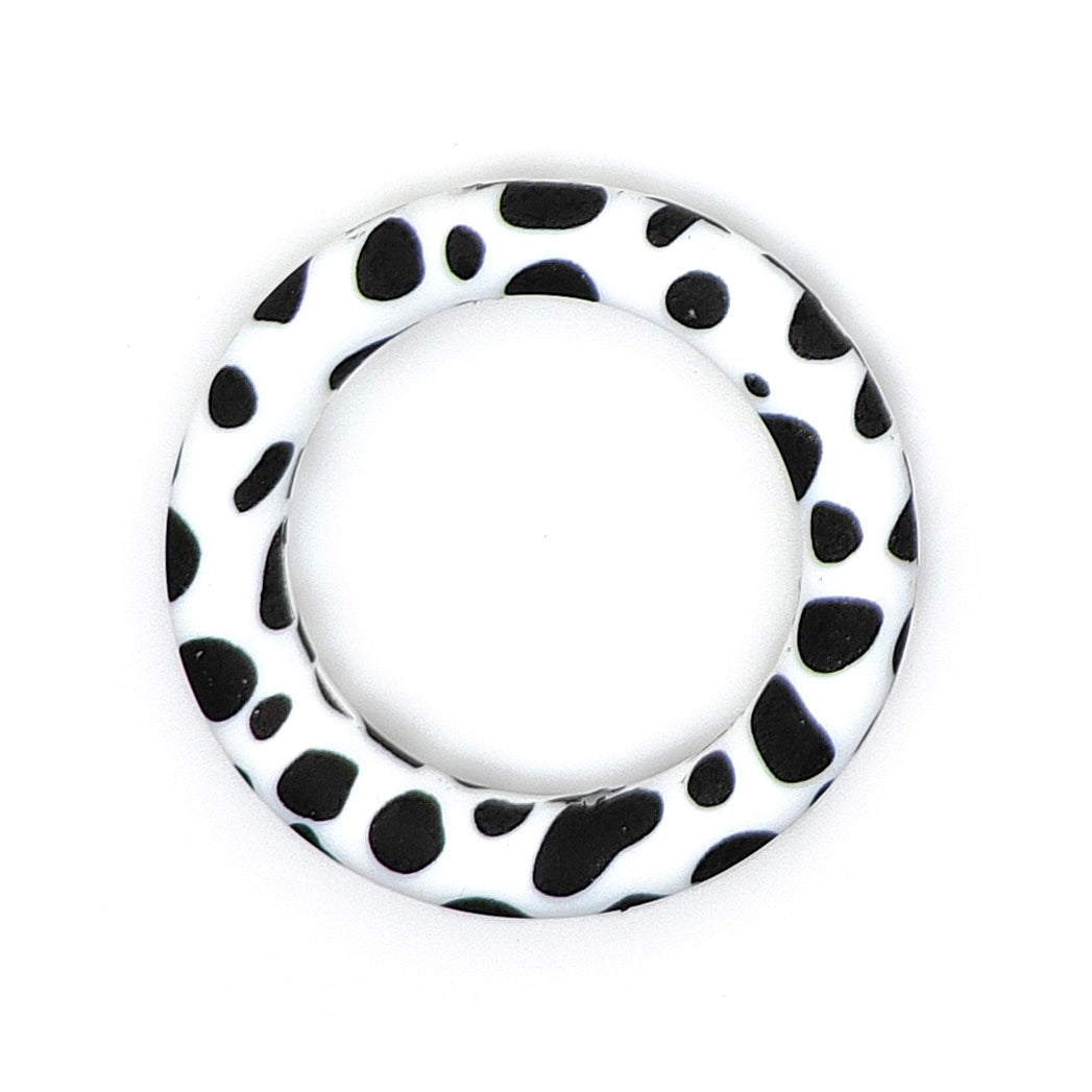65mm Print Silicone Round Loop with 2 hole