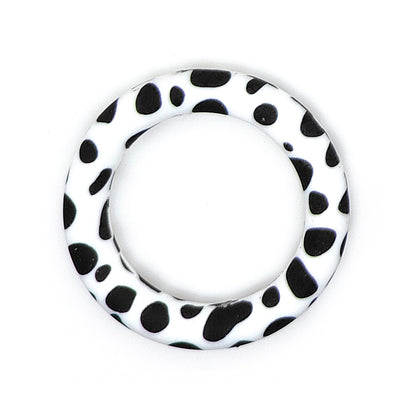 65mm Print Silicone Round Loop with 2 hole