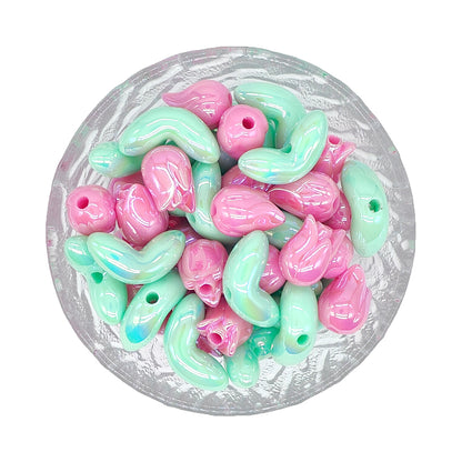 30pcs Tulip Acrylic Beads, Assorted Beads