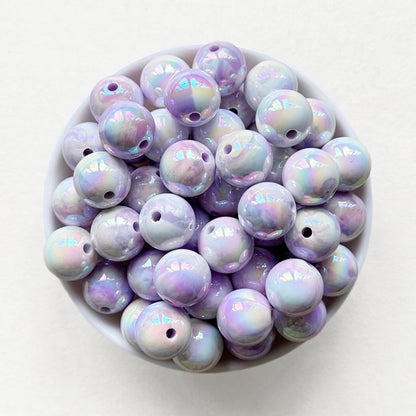16mm Round Marble Shimmer Acrylic Beads