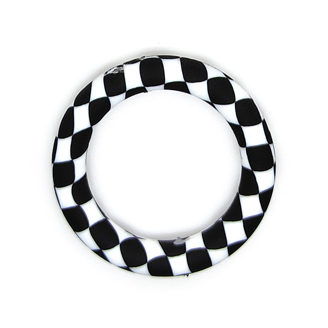 65mm Print Silicone Round Loop with 2 hole