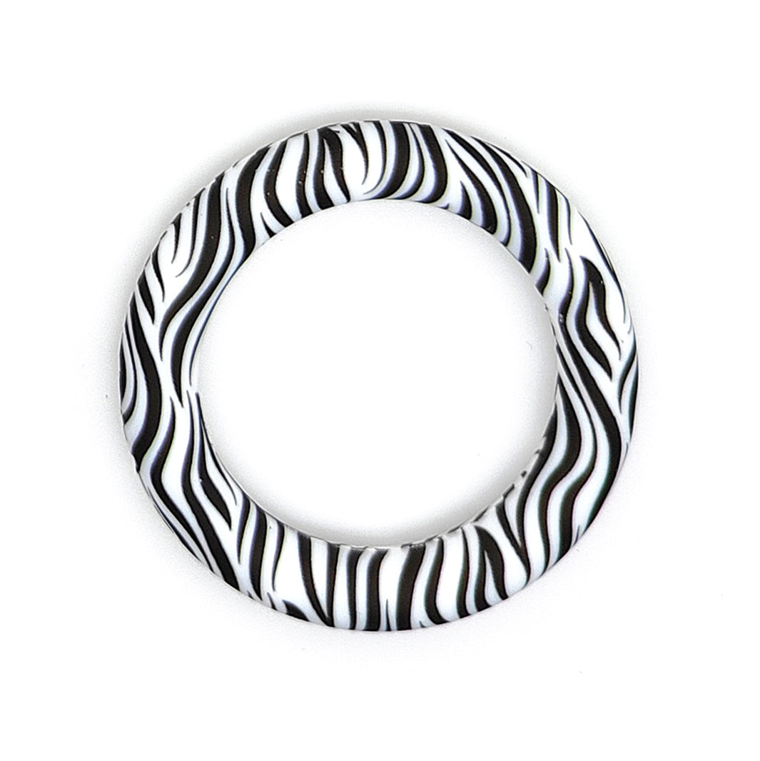 65mm Print Silicone Round Loop with 2 hole