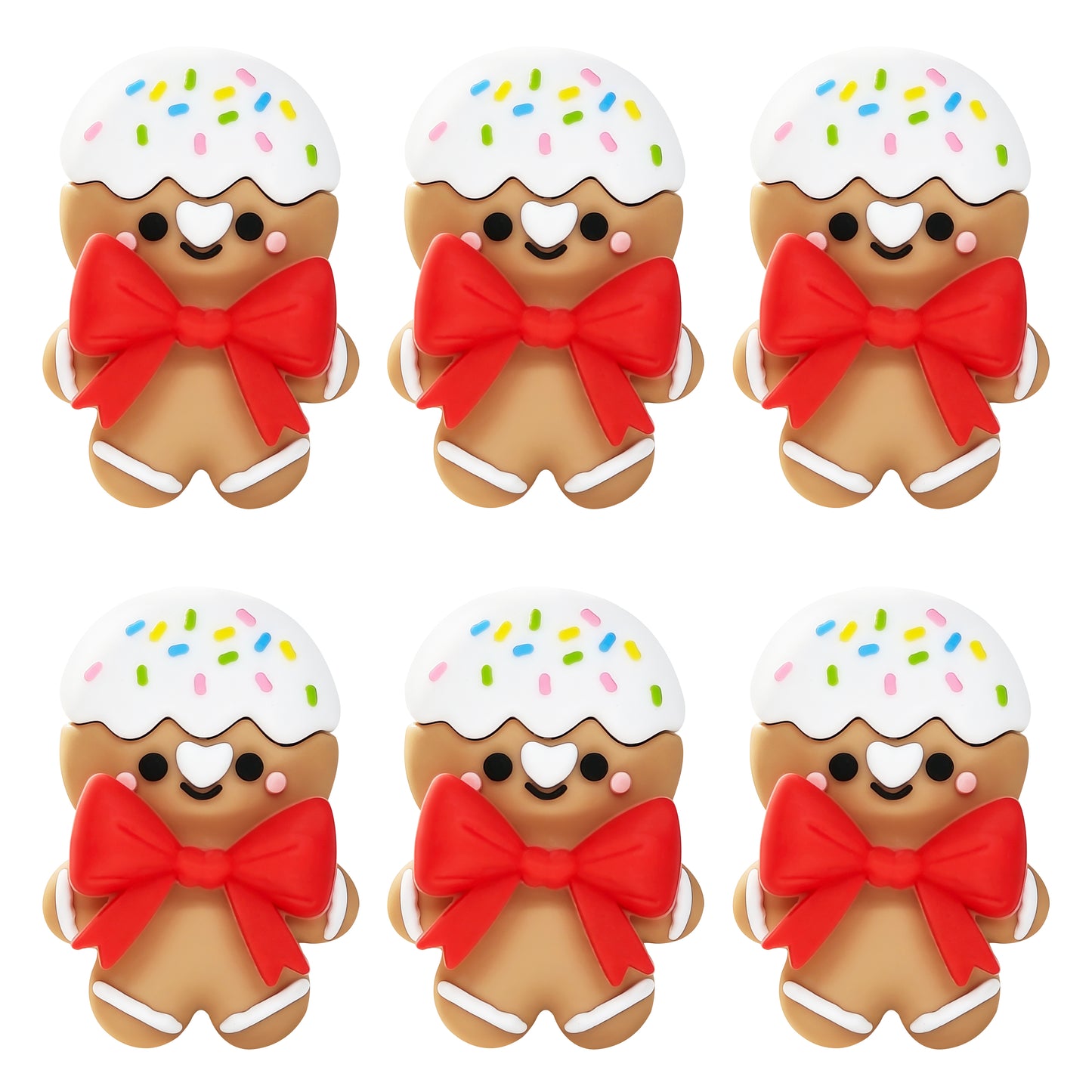 3D Sprinkle Bow Gingerbread Man Focal