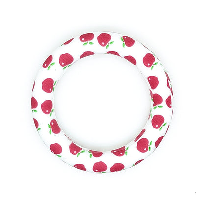 65mm Print Silicone Round Loop with 2 hole