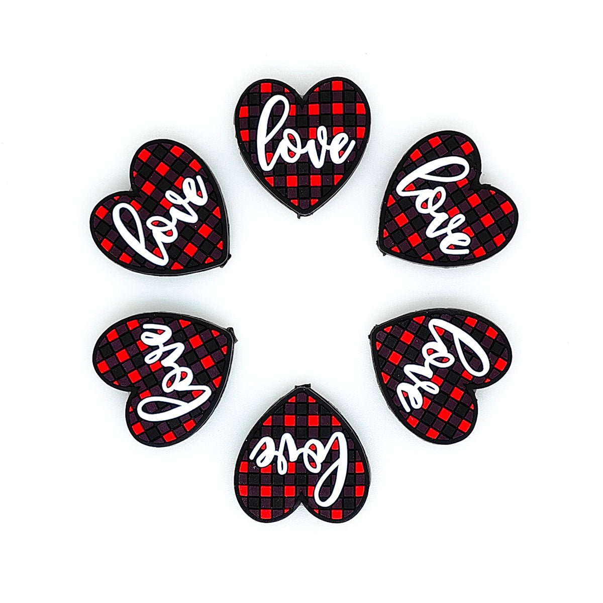 Red Black Plaid Love Focal