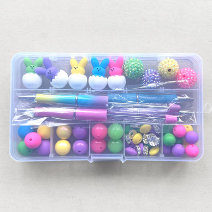 56Pcs Assorted Loose Bead Pen Kit,Rabbit Egg Bead,Focal Beads