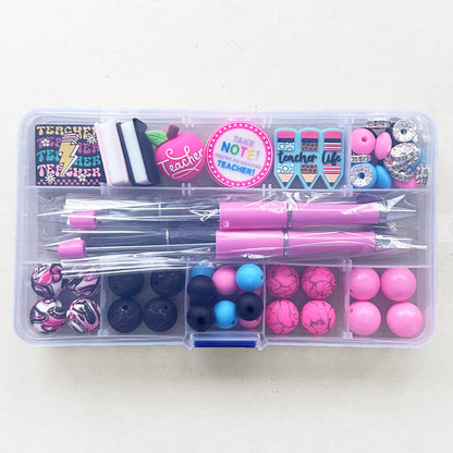 56Pcs Assorted Loose Bead Pen Kit,Teacher Bead,Focal Beads