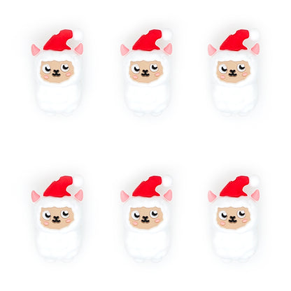 3D Llama In Christmas Hat Focal