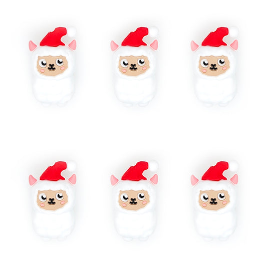 3D Llama In Christmas Hat Focal