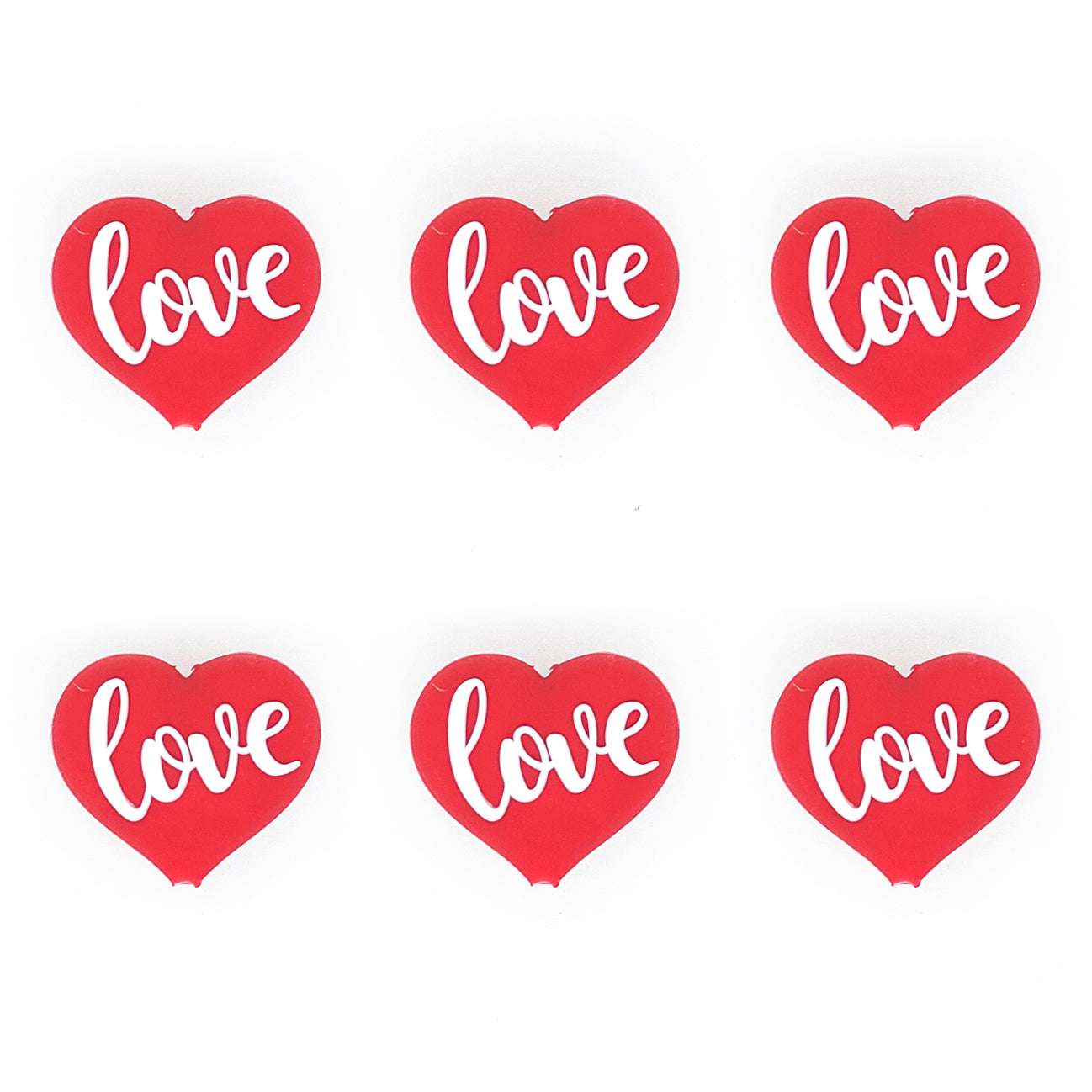 3D Red Heart Love Silicone Focal Beads