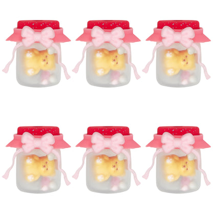 3D Silicone Bow Jar Focal Shaker Beads With Small Stone Inside