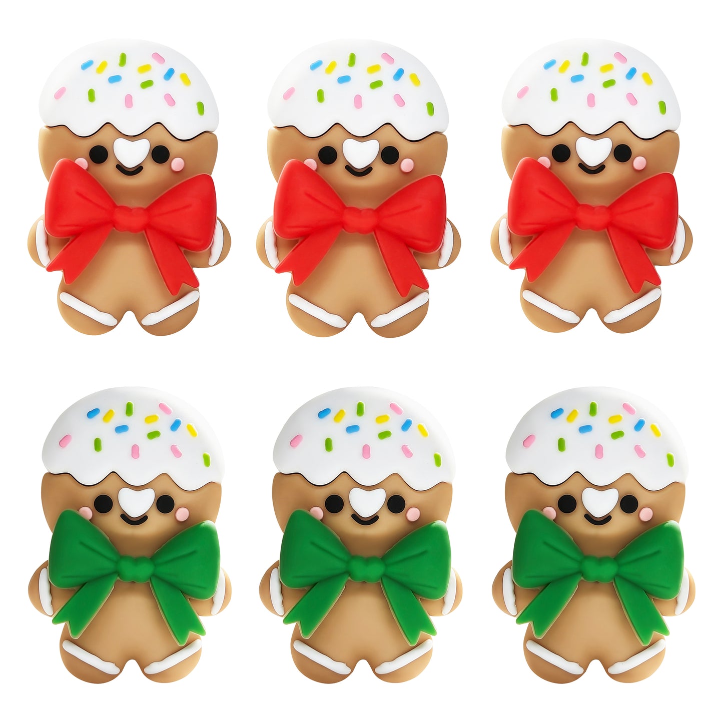 3D Sprinkle Bow Gingerbread Man Focal