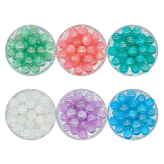16mm Round Glitter Beads