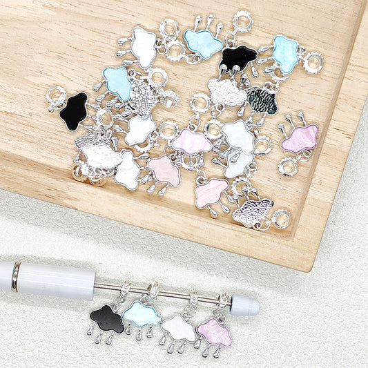 Silver Cloud Alloy Bail Loop Beads, Beadable Pen Charm Beads