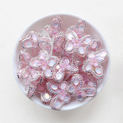 Sparkle Pink Butterfly Dangle Beads For Pen