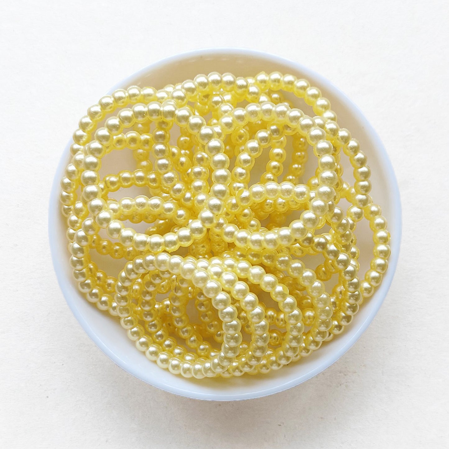38mm Faux Pearl Round Loop Beads with 2 Hole