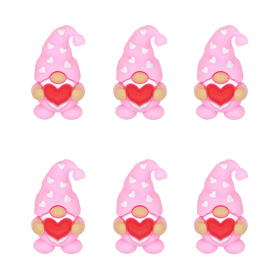 3D Love Heart Gnome Valentine's Day Focal Beads