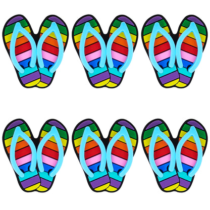 3D Rainbow Flip Flops Focal