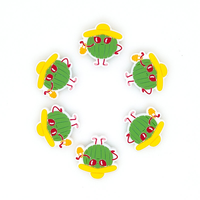 Summer Focal Coconut Tree Watermelon Pear Beads