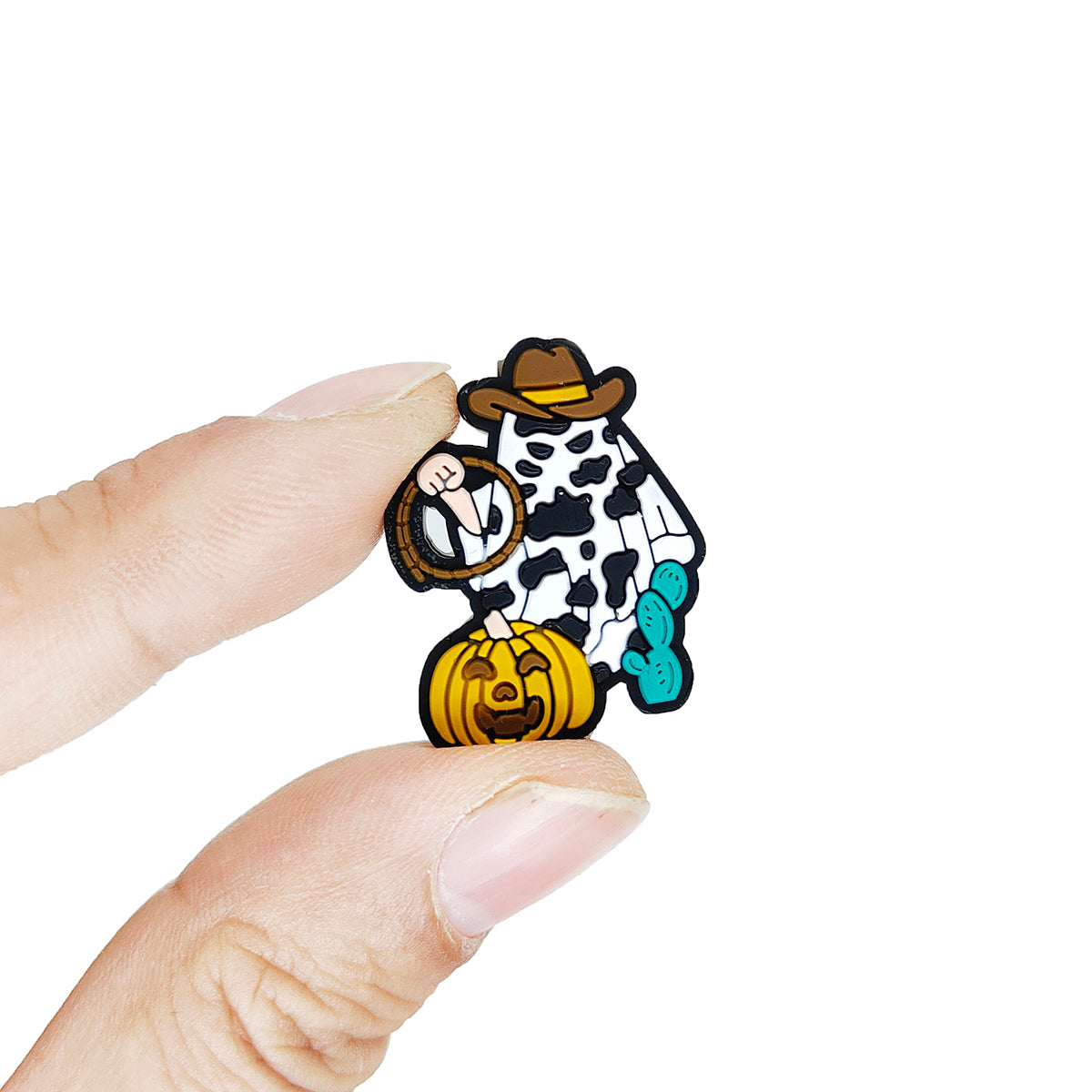 Western Halloween Ghost Pumpkin Focal