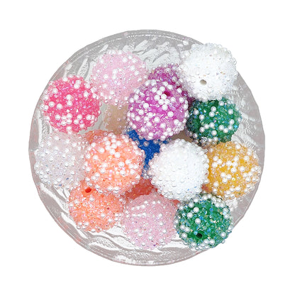 20mm Mix Pearl Rhinestone Sugar Bubblegum Acrylic Beads