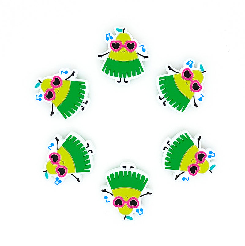 Summer Focal Coconut Tree Watermelon Pear Beads