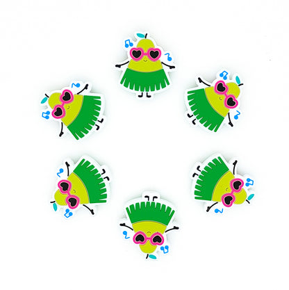 Summer Focal Coconut Tree Watermelon Pear Beads