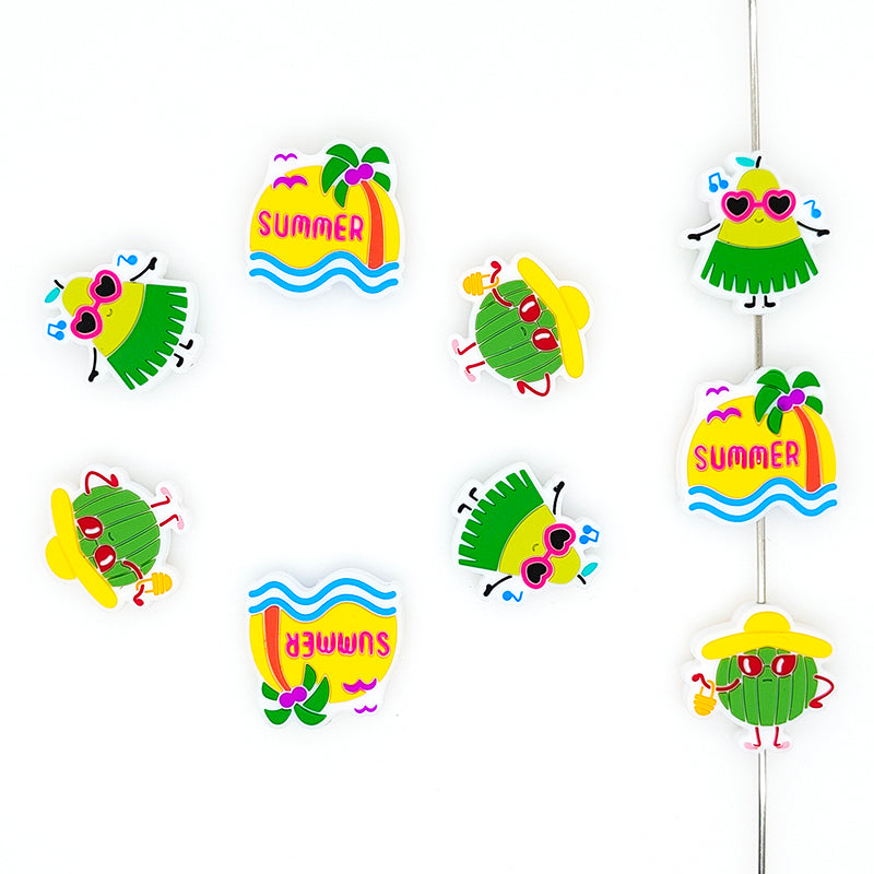 Summer Focal Coconut Tree Watermelon Pear Beads