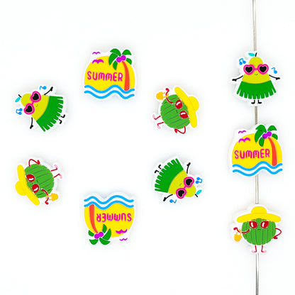 Summer Focal Coconut Tree Watermelon Pear Beads
