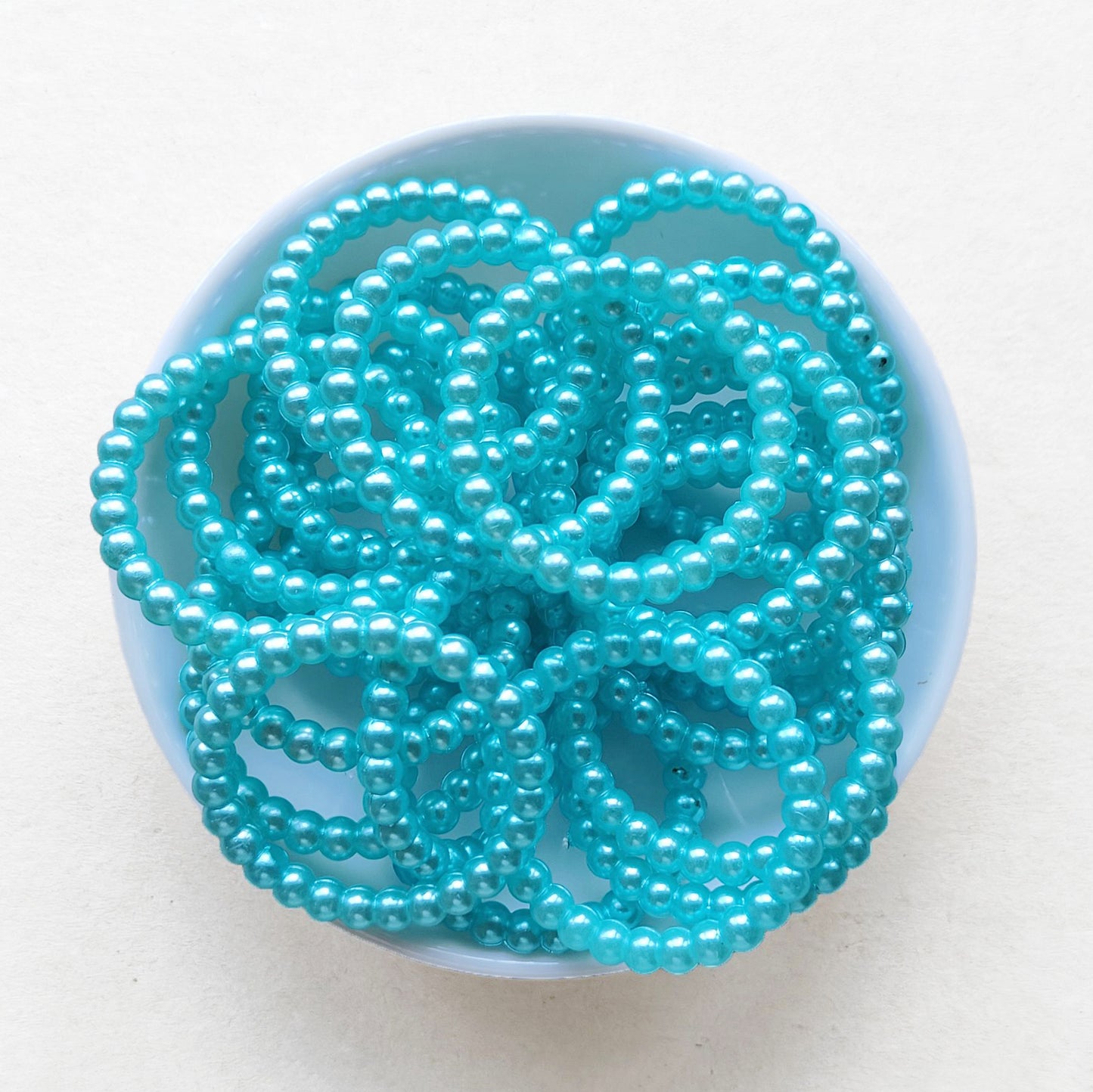 38mm Faux Pearl Round Loop Beads with 2 Hole