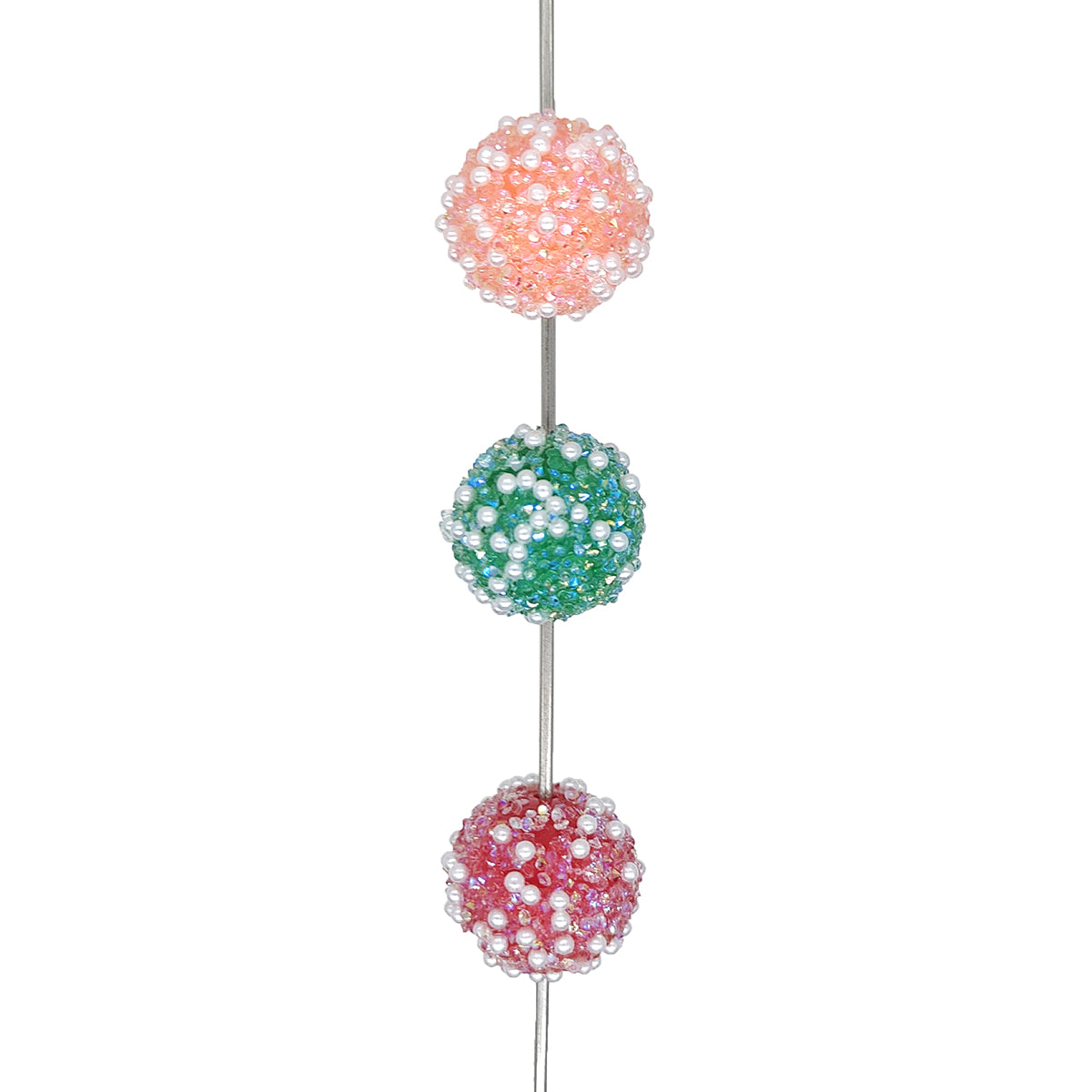 20mm Mix Pearl Rhinestone Sugar Bubblegum Acrylic Beads
