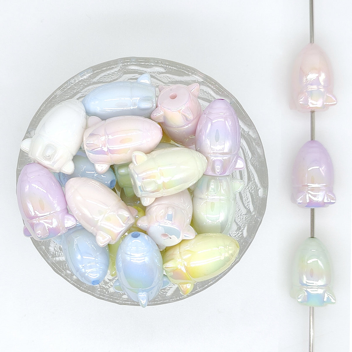 Mix Rocket Shaped UV Acrylic Focal Beads