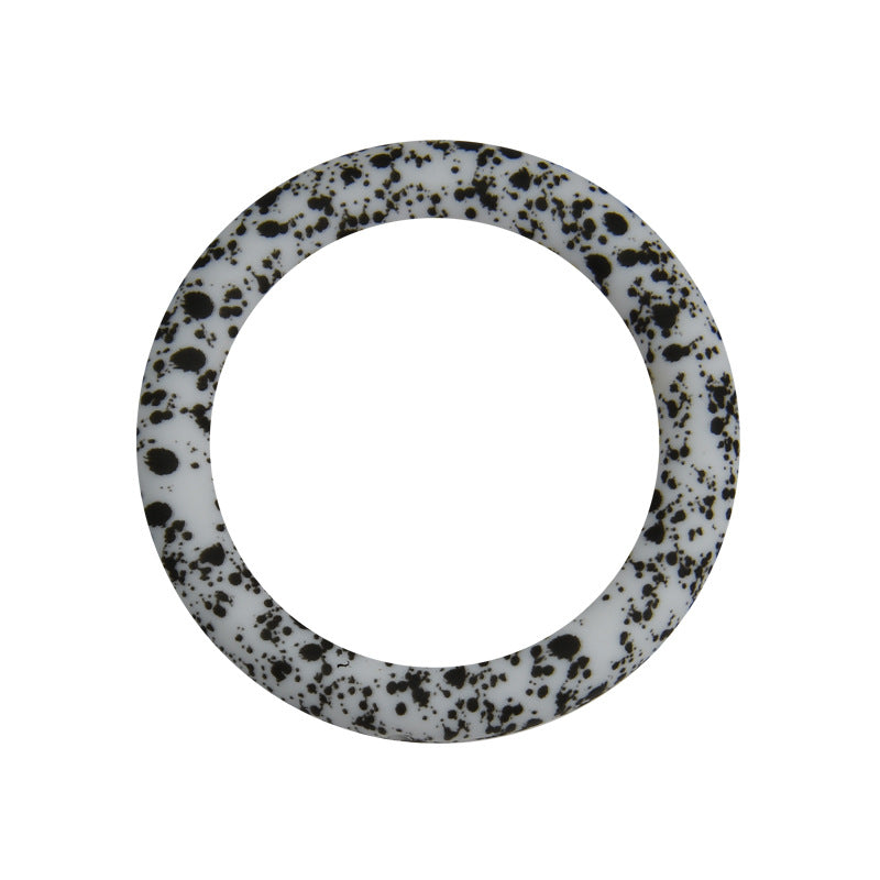 65mm Print Silicone Round Loop with 2 hole
