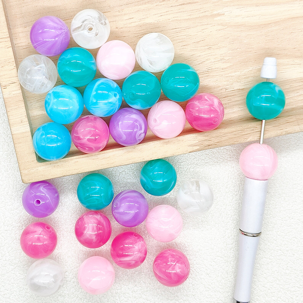 16/20mm Jelly Swirl Acrylic Beads,Resin Round Beads