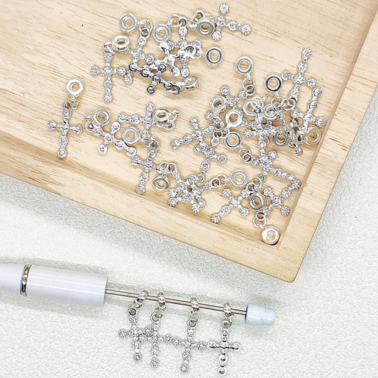 Sliver Alloy Cross Bail Beads,Pen Christian Charm Beads